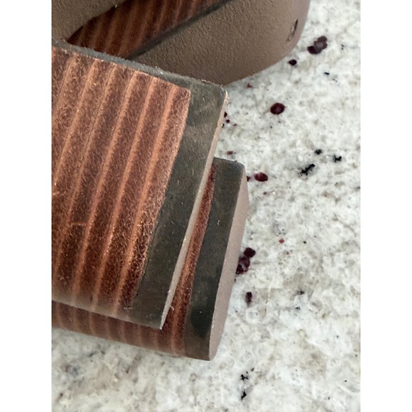 Seychelles White Leather Platform Block Heel Sandals Size 8.5 - Picture 9 of 10